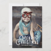  Typografie Vrolijk kerstfeest Volledige foto Feestdagenkaart (Voorkant)