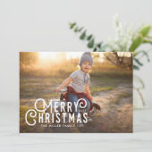  Typografie Vrolijk kerstfeest Volledige foto Feestdagenkaart (Staand voorkant)