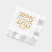 Typografie Vrolijk Kerstfeest Y'all Familienaam Da Folie Servetten (Links)