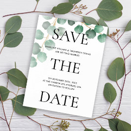 Typografie Waterverf laat bruiloft de datum opslaa Magnetische Uitnodiging