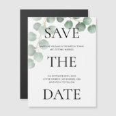 Typografie Waterverf laat bruiloft de datum opslaa Magnetische Uitnodiging (Voorkant / Achterkant)