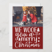 Typografie, We Woof You a Merry Christmas Greeting Feestdagenkaart (Voorkant)