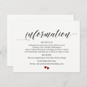 Typografie Weddenschap Informatiekaart Informatiekaartje (Voorkant / Achterkant)