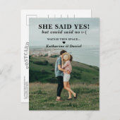 Typografie Weddenschap Uitstel sparen de Datum Aankondigingskaart (Voorkant / Achterkant)