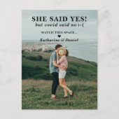 Typografie Weddenschap Uitstel sparen de Datum Aankondigingskaart (Voorkant)