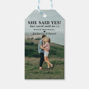 Typografie Weddenschap Uitstel sparen de Datum Cadeaulabel