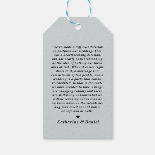 Typografie Weddenschap Uitstel sparen de Datum Cadeaulabel (Achterkant)