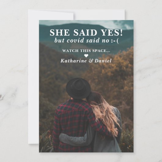 Typografie Weddenschap Uitstel sparen de Datum Save The Date (Voorkant)