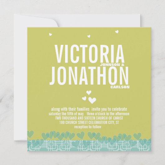 Typografie Weddenschap van groene en blauwe modern Kaart (Voorkant)