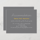 Typografie Wedding Insert in Grey and Yellow Informatiekaartje (Voorkant / Achterkant)
