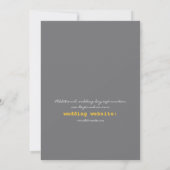 Typografie Wedding Invitation in Grey and Yellow Kaart (Achterkant)