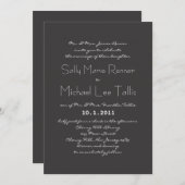 Typografie Wedding Invitation Kaart (Voorkant / Achterkant)