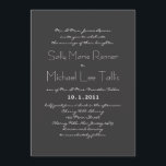 Typografie Wedding Invitation Kaart<br><div class="desc">Een gedurfde uitnodiging voor een moderne bruiloft! Klassiek zwart-wit is gekleed met een leuke mix van lettertypen. Voeg een pop van kleur (uw keus!) in de tekst toe. Verander eenvoudig de kleurenmontages in de "aanpassing"montages. De achtergrond omvat ruimte voor extra tekst,  of een websiteadres.</div>