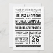 Typografie Wedding Invitation Kaart (Voorkant)