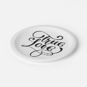 Typografie Wedding Party (Black & White True Love) Papieren Bordje (Gekanteld)