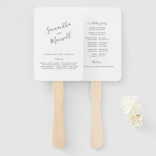 Typografie Wedding Program Fan Handwaaier