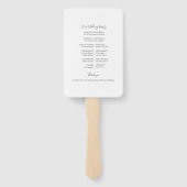 Typografie Wedding Program Fan Handwaaier (Achterkant)
