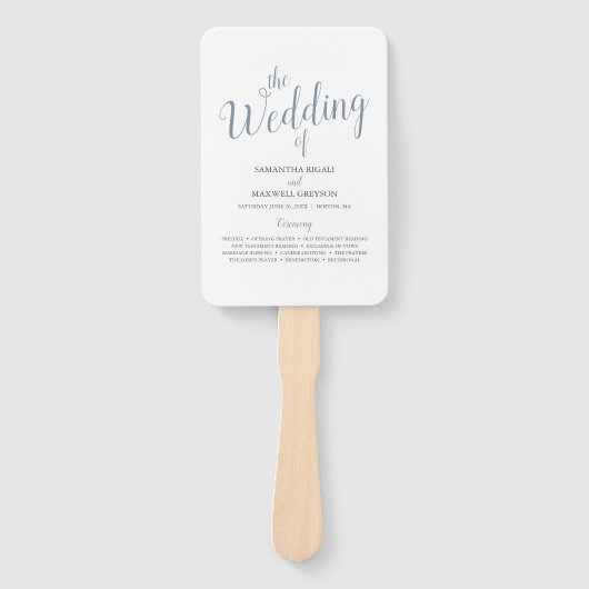 Typografie Wedding Program Fan Handwaaier (Voorkant)