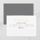 Typografie Wedding RSVP in grijs en geel Kaartje (Voorkant / Achterkant)