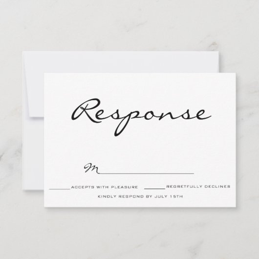 Typografie Wedding RSVP Kaart (Voorkant)