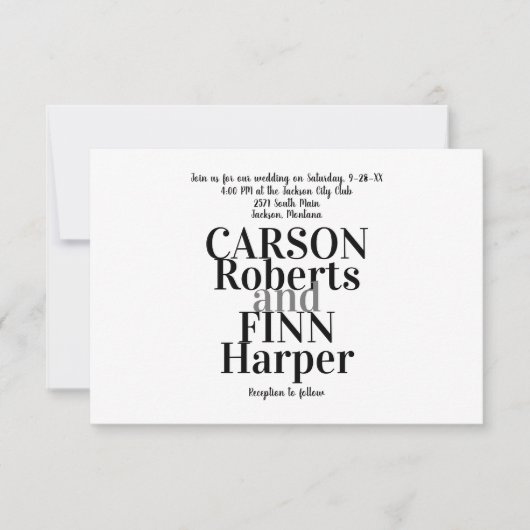 Typografie Wedding Uitnodiging Eat, Drink, wees... (Voorkant)