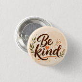 Typografie 'Wees aardig' Ronde Button 3,2 Cm (Voorkant /achterkant)