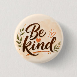 Typografie 'Wees aardig' Ronde Button 3,2 Cm