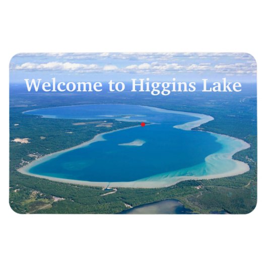 Typografie Welkom bij Higgins Lake Magneet (Horizontaal)