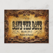 Typografie western land bruiloft Save the date Aankondigingskaart (Voorkant)