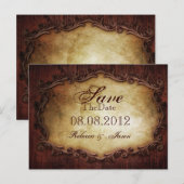 Typografie western land bruiloft Save the date Aankondigingskaart (Voorkant / Achterkant)