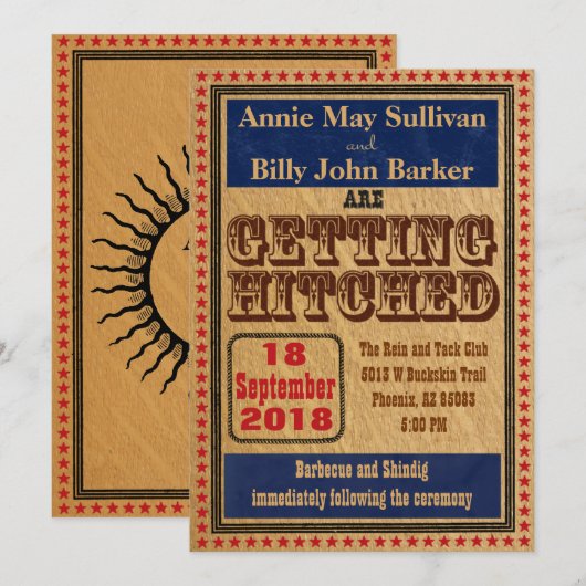  Typografie Westerne huwelijksuitnodiging Kaart (Voorkant / Achterkant)