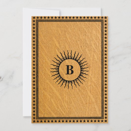 Typografie Westerne huwelijksuitnodiging Kaart (Achterkant)