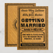 Typografie Westerne huwelijksuitnodiging Kaart (Voorkant / Achterkant)