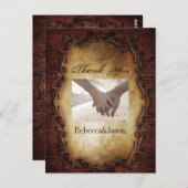 Typografie westerne land bruiloft Dank u Briefkaart (Voorkant / Achterkant)