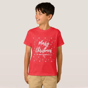 Typografie Winter Snowflake Modern Vrolijk Kerstfe T-shirt