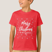 Typografie Winter Snowflake Modern Vrolijk Kerstfe T-shirt (Voorkant)