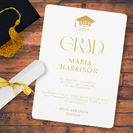 Typografie Wit en Goud Geen Fotoaankondiging Aankondiging