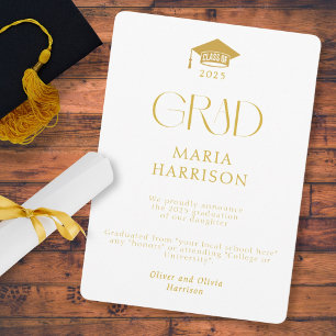 Typografie Wit en Goud Geen Fotoaankondiging Aankondiging