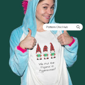 Typografie Wit Modern Pyjama Familie Kerstmis T-shirt