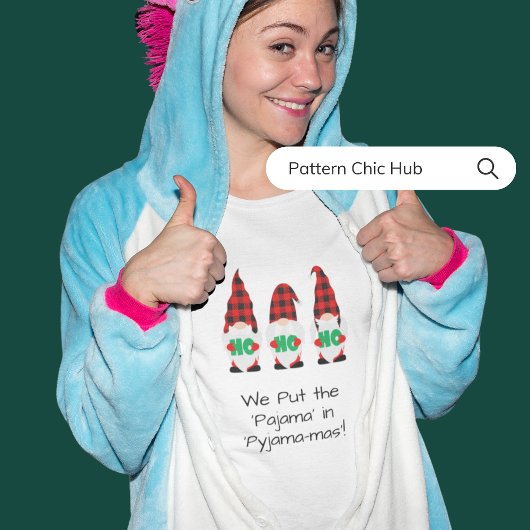 Typografie Wit Modern Pyjama Familie Kerstmis T-shirt