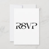 Typografie Witte QR code Bruiloft RSVP Kaartje (Achterkant)