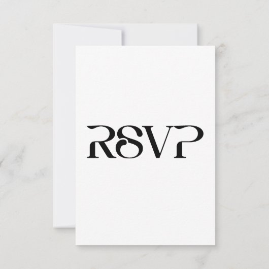 Typografie Witte QR code Bruiloft RSVP Kaartje (Achterkant)