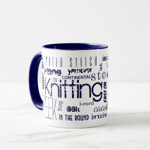 Typografie-woorden plaatsen blauwe tekst mok