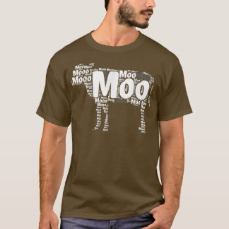 Typografie Word Art Koe T-shirt