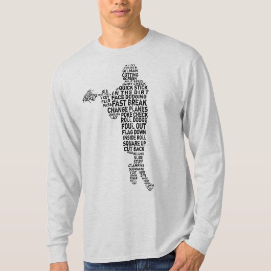 Typografie Word Art van Lacrosse Player T-shirt (Voorkant)