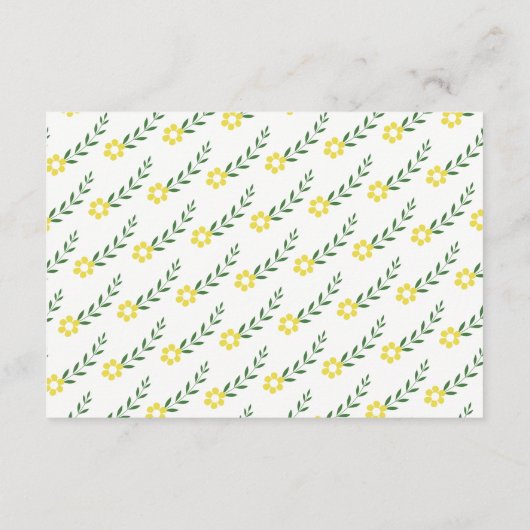 Typografie yellow floral bruildetails insert informatiekaartje (Achterkant)