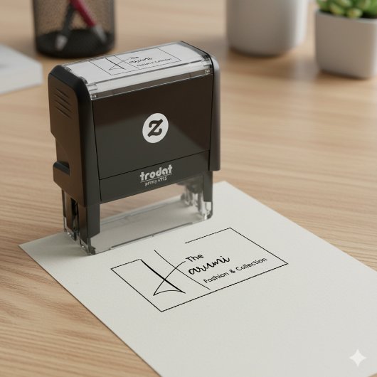 Typografie Zakelijk Initiaal Minimale Mode Logo Zelfinktende Stempel