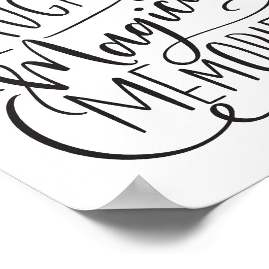 Typografie Zin | Liefde Gelach Magische Herinnerin Poster (Hoek)