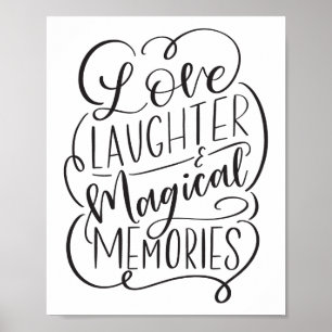 Typografie Zin Liefde Lach Magische Herinneringe Poster