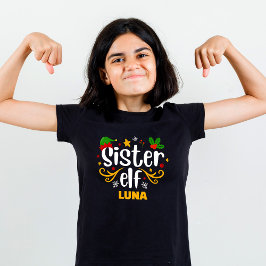 Typografie Zus Elf Leuk Familie Match T-shirt